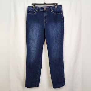 Gloria Vanderbilt Amanda Dark High Rise Straight Leg Jeans Size 14